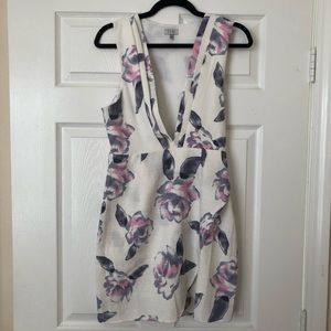 Tobi Deep V Floral Print Dress - Size M